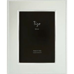 NWT Tizo Design Italian Silverplate Frame Wide Border Beaded – 5 x 7